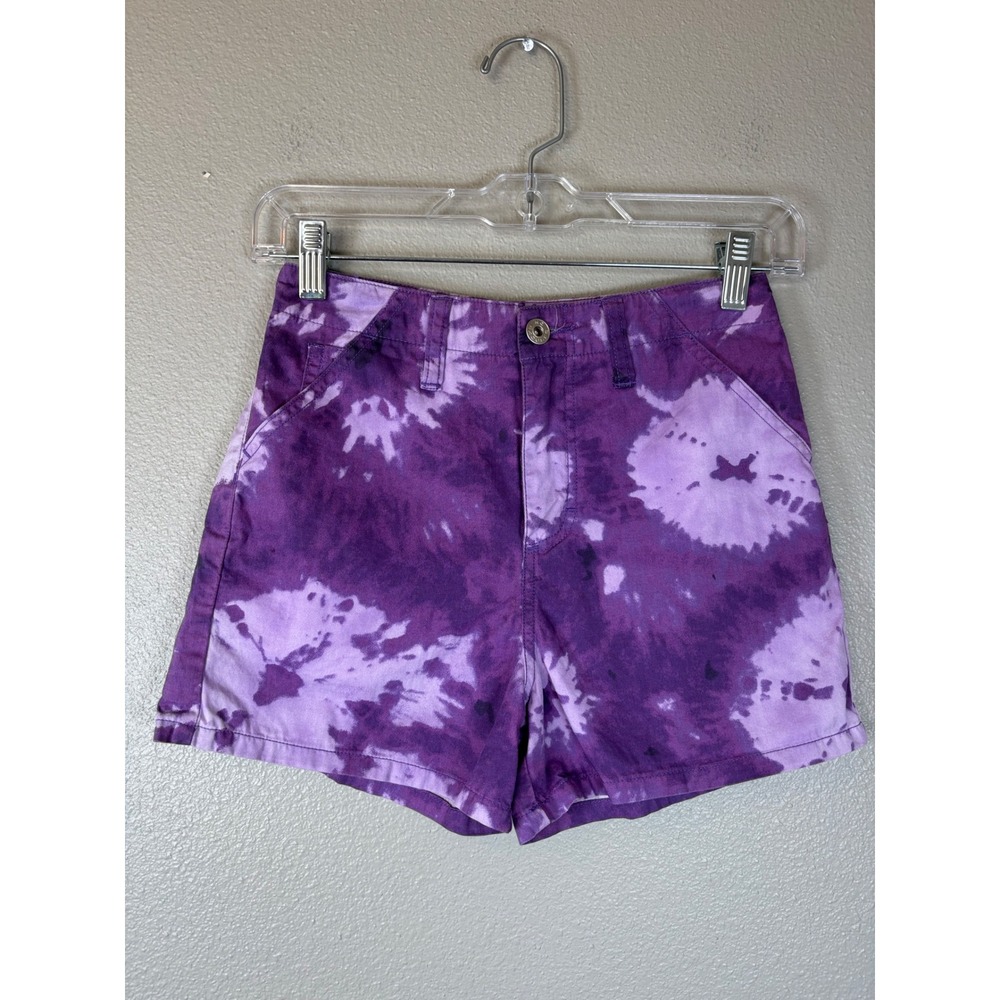 Y2K‎ No Excuses Purple Tie Dye Denim Shorts Girls Size 10 Cotton Retro Style